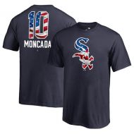 Youth Chicago White Sox Yoan Moncada Fanatics Branded Navy 2019 Stars & Stripes Banner Wave Name & Number T-Shirt