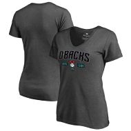 Arizona Diamondbacks Fanatics Branded Women's Hometown Collection Snakeskin V-Neck T-Shirt - Heathered Gray
