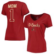 Arizona Diamondbacks Fanatics Branded Women's 2018 Mother's Day #1 Mom V-Neck T-Shirt - Red