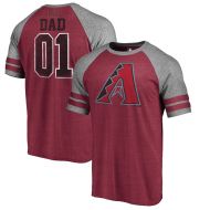 Arizona Diamondbacks Fanatics Branded 2018 Father's Day Greatest Dad Two Stripe Raglan Tri-Blend T-Shirt  Red