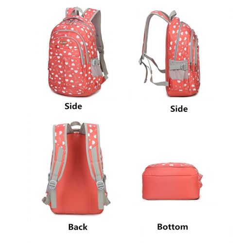  Fanci Teenager Girls Love Heart Print Backpack School Student Laptop Book Bag