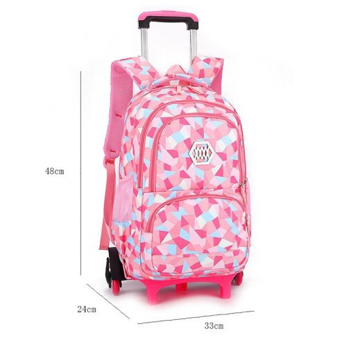  Fanci Geometric Figure Kids Rolling School Backpack Trolley Carry on Luggage