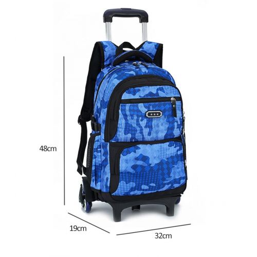  Fanci Flora Camo Waterproof Rolling Trolley School Bag Backpack on Wheels Camouflage Wheeled Backpack Carry on Luggage