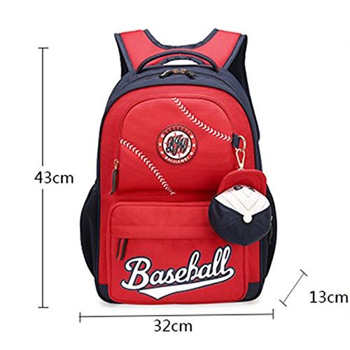  Fanci Baseball Cap Primary School Backpack for Teens Boys Elementary School Bookbag with Coin Purse