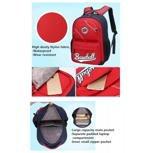  Fanci Baseball Cap Primary School Backpack for Teens Boys Elementary School Bookbag with Coin Purse