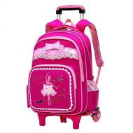 Fanci Dancing Girl Primary Trolley School Backpack Book Bag for Girls Wheeled Rucksack