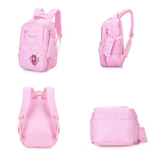  Fanci 3Pcs Polka Dot Princess Style Elementary Kids School Backpack Bookbag Set for Teens Girls School Bag with Handbag