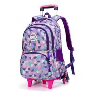 Fanci Geometric Figure Kids Rolling School Backpack Trolley Carry on Luggage