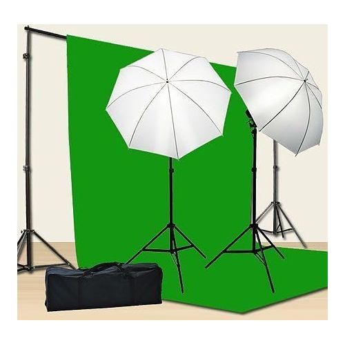  Fancierstudio Chromakey Green Screen Kit 800w Photo Video Lighting Kit 10x12 feet Green Screen and Backdrop Support System Included Ul15 10x12 Green By Fancier U15 10x12 Green