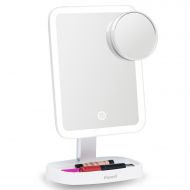 Fancii LED Makeup Vanity Mirror with 3 Light Setting and 15x Magnifying Mirror - Choose Between Soft Warm, Natural Daylight, or Neutral White Lights - Dimmable Countertop Cosmetic