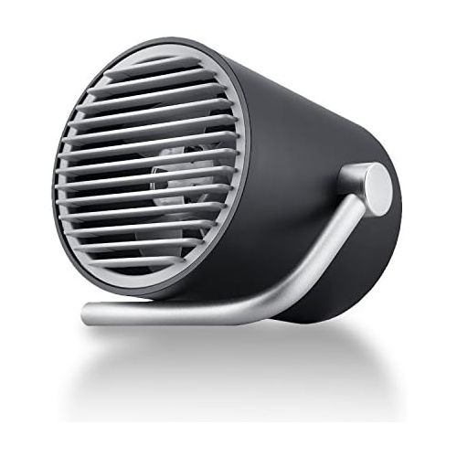  Fancii Kleiner USB Ventilator Ultra Leise - Mini Tischventilator Luefter mit Doppelturboblattern fuer den Schreibtisch, Zuhause, Buero und Zimmer (Schwarz)