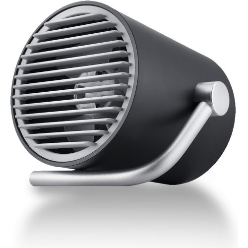  Fancii Kleiner USB Ventilator Ultra Leise - Mini Tischventilator Luefter mit Doppelturboblattern fuer den Schreibtisch, Zuhause, Buero und Zimmer (Schwarz)