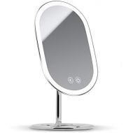Fancii LED Lighted Vanity Makeup Mirror, Rechargeable - Cordless Illuminated Cosmetic Mirror with 3 Dimmable Light Settings, Dual Magnification and Adjustable Chrome Stand (Vera)