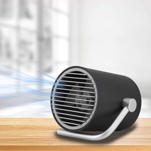  [아마존베스트]Fancii Small Personal Desk USB Fan, Portable Mini Table Fan with Twin Turbo Blades, Whisper Quiet Cyclone Air Technology - for Home, Office, Outdoor Travel (Black)