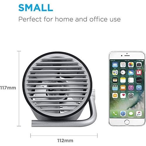  [아마존베스트]Fancii Small USB Fan Ultra Quiet - Mini Table Fan with Double Turbo Blades for Desk, Home, Office and Room (Black)