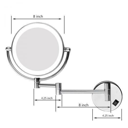  Fancii Excelvan LED Lighted Double Sided Swivel Vanity Makeup Mirror with 10x Magnification, 8 inches for 360...