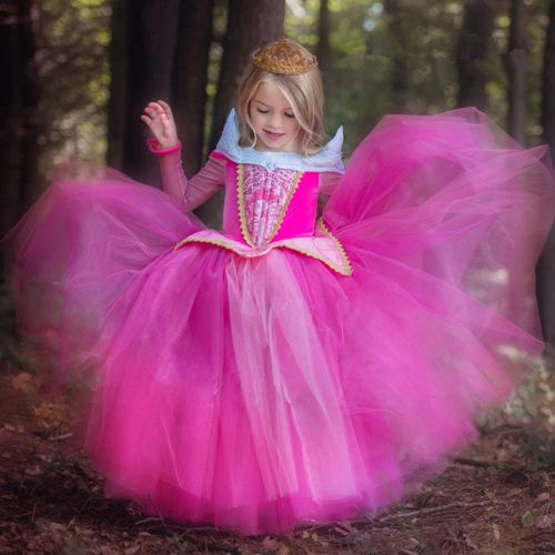  Fancy Dress, Girls Princess Belle Costumes Princess Dress Up Halloween Costume Dress for Gilrls Age 4-9 Year (4 Years)