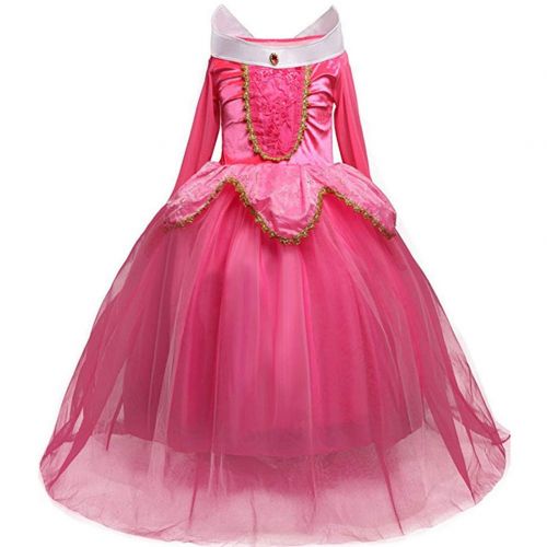  Fancy Dress, Girls Princess Belle Costumes Princess Dress Up Halloween Costume Dress for Gilrls Age 4-9 Year (4 Years)