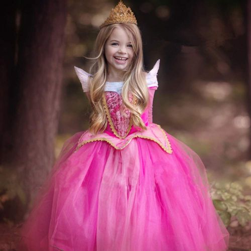  Fancy Dress, Girls Princess Belle Costumes Princess Dress Up Halloween Costume Dress for Gilrls Age 4-9 Year (4 Years)