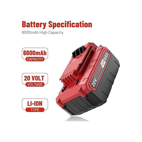  Fancy Buying 6.0Ah 20 Volt PCC685L Replacement Battery for Porter Cable PCC685L PCC680L PCC682L Cordless Power Tools Battery