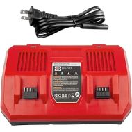 Dual Battery Charger Replace for M18 Milwaukee 6A Rapid Lithium Charger to Charge 14.4V-18V XC Lithium-ion Battery 48-59-1890 48-59-1812 48-11-1850 48-11-1820 48-11-1835 48-59-1802