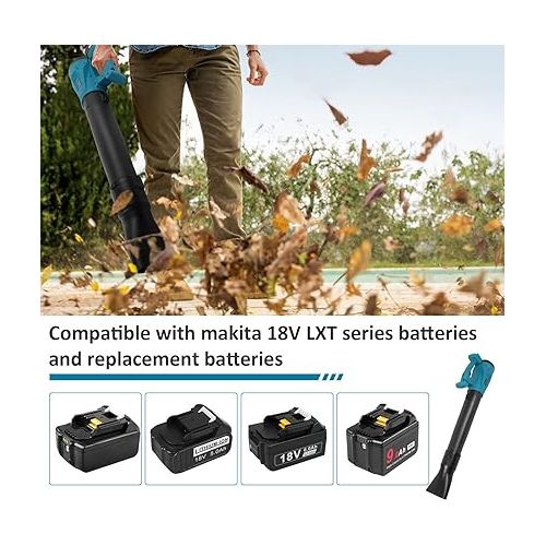  Cordless Leaf Blower with 2 X 5.0 Battery & Charger,460CFM 6 Adjustable Speeds and 2 Adjustable Tubes,Battery Powered Leaf Blower Lightweight for Snow Blowing & Yard Cleaning