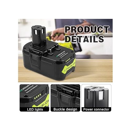  Fancy Buying 18V 6.0Ah P108 Battery Replacement for Ryobi 18 Volt Battery Lithium P102 P103 P104 P105 P107 P109 P122,Battery for Ryobi ONE+ Cordless Drill Tool (1Pack)