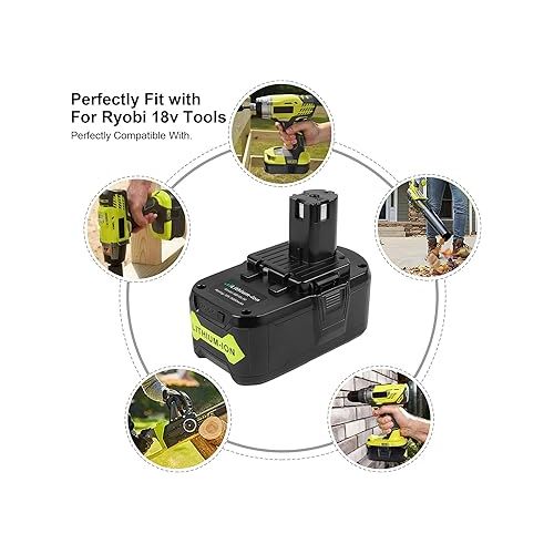  Fancy Buying 18V 6.0Ah P108 Battery Replacement for Ryobi 18 Volt Battery Lithium P102 P103 P104 P105 P107 P109 P122,Battery for Ryobi ONE+ Cordless Drill Tool (1Pack)