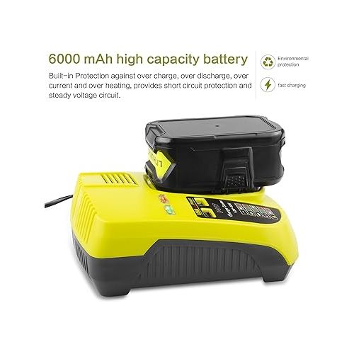  Fancy Buying 18V 6.0Ah P108 Battery Replacement for Ryobi 18 Volt Battery Lithium P102 P103 P104 P105 P107 P109 P122,Battery for Ryobi ONE+ Cordless Drill Tool (1Pack)