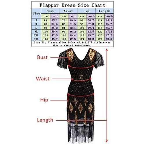  할로윈 용품Fancy Clothing Womens 1920s Gatsby Inspired Sequin Beads Long Fringe Flapper Dress w/Accessories Set