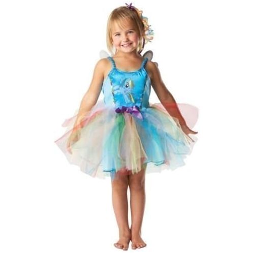  Fancy Me Girls Official Blue Pink Twilight Sparkle Pinkie Pie Rainbow Dash My Little Pony Princess Tutu Book Day Fancy Dress Costume Outfit (3-4 Years, Rainbow Dash (Blue))
