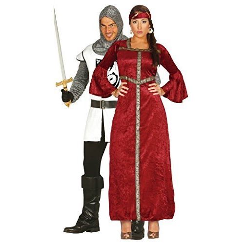  Fancy Me Couples Ladies & Mens Medieval Noble Knight & Red Renaissance Princess Gothic Historical St George Hero Fancy Dress Costumes Outfits (UK 18-20 - Mens Medium)