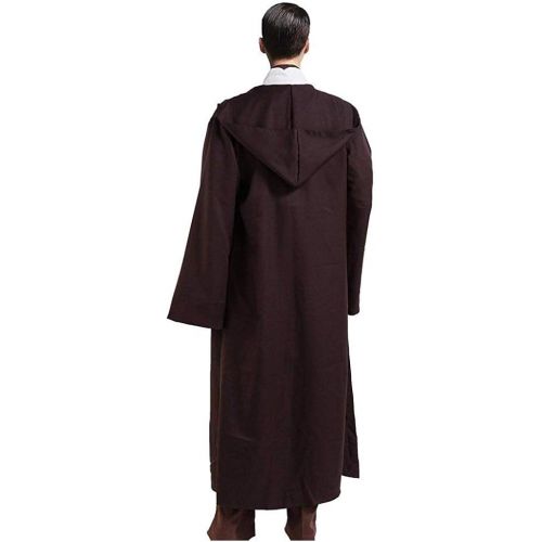  할로윈 용품Fancycosplay Jedi Robe Cosplay Costume Set Men Halloween Outfit Brown White with Belt and Pocket Full Suit - US Size