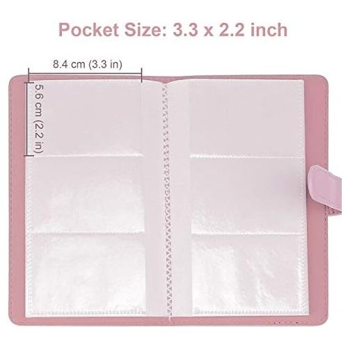  Fancyme 96 Pockets Mini Film Photo Album Book for Fujifilm Instax Mini LiPlay 9 8 7s 70 90 Link Instant Camera 3 Inch Polaroid Picture Name Card Holder (Light Pink)