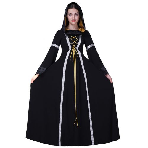  Fancyqube Womens Lace Up Medieval Dress Vintage Floor Length Cosplay Retro Dress
