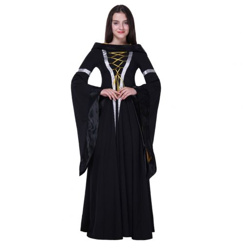  Fancyqube Womens Lace Up Medieval Dress Vintage Floor Length Cosplay Retro Dress