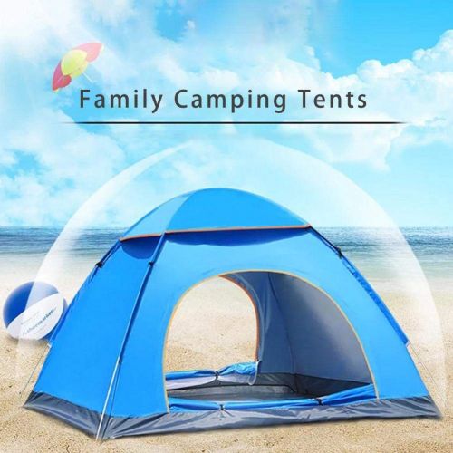  Fancystar Pop-up Tent Automatic Instant Portable 3-4 Persons Waterproof Tent Outdoor Camping Backpacking Hiking Beach Portable Shelter Tent, 210 x 210 x 130 cm