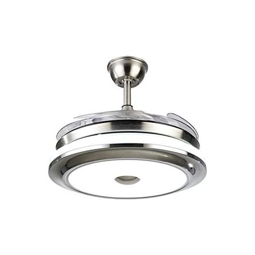  [아마존베스트]Fandian 36Inch Modern Ceiling Light with Fans Remote Control Retractable Blades for Living Room Bedroom Restaurant, Silver Color with Silent Motor (36In-1)