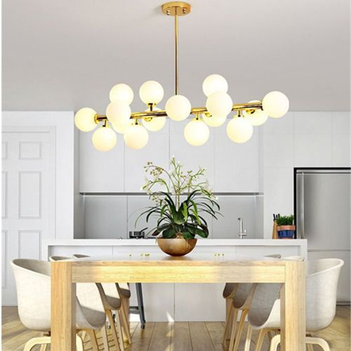  Fandian Post-Modern Ceiling Light LED Chandelier Pendant Lamp, DNA Shaped with G4 LED Kits (Bright Gold)