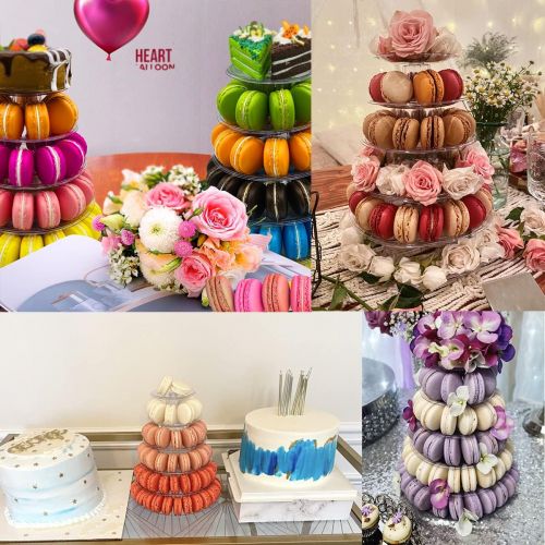  Fangfang 6 Tier Cupcake Holder Stand,Round Macaron Tower Stand,Clear Acrylic Cupcake Display Riser,Cake Display Rack for Wedding Birthday Party Decor