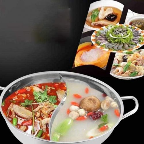  Fangfeen Dual Sided Edelstahl Hot Pot Holloware Shabu Shabu Shabu Shabu Yuanyang Pot Yin Yang Chafing Dish Kochgeschirr