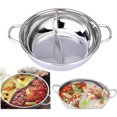  Fangfeen Dual Sided Edelstahl Hot Pot Holloware Shabu Shabu Shabu Shabu Yuanyang Pot Yin Yang Chafing Dish Kochgeschirr