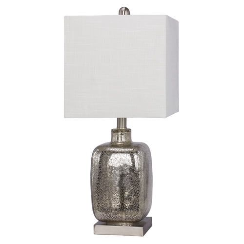  Martin Richard 22 in. Glass & Metal Silver Table Lamp