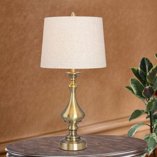  Fangio Lighting W-1497AB Table Lamp, 30.5, Antique Brass