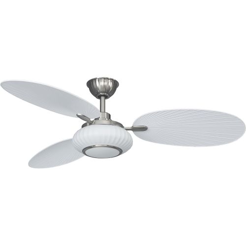  Fanimation Palma - 56 inch - Matte White with Brushed Nickel Accents and LED Light Kit with Wall Control - FP6258BNMW