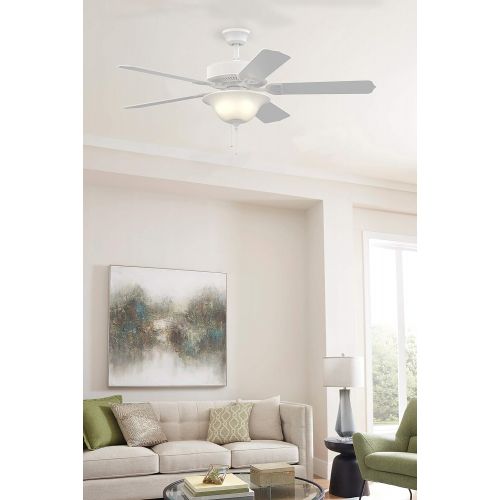  Fanimation Aire Decor - 52 inch - Satin Nickel with Glass Bowl Light Kit - 220v with Pull-Chain - BP220SN1-220