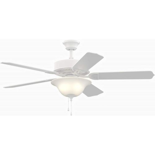  Fanimation Aire Decor - 52 inch - Matte White with Glass Bowl Light Kit - 220v with Pull-Chain - BP220MW1-220