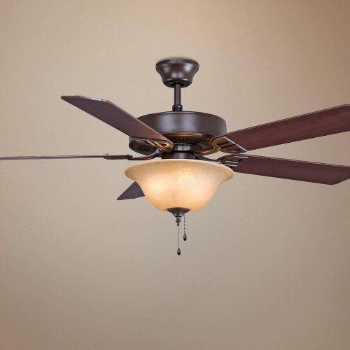  Fanimation Aire Decor - 52 inch - Oil-Rubbed Bronze with Glass Bowl Light Kit - 220v with Pull-Chain - BP220OB1-220