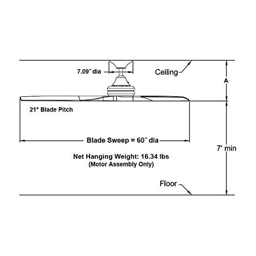  Fanimation Spitfire MA6721GR - Ceiling Fan Motor - Matte Greige, Blades sold separately