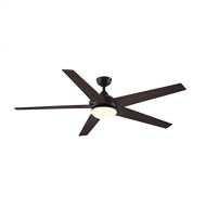 Fanimation Studio Collection Covert 64-in Dark Bronze Downrod Mount IndoorOutdoor Ceiling Fan with LED Light Kit and Remote Control ENERGY STAR